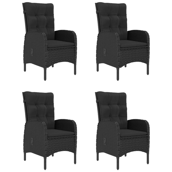 Set de masă pentru grădină, 5 piese, negru WALTI