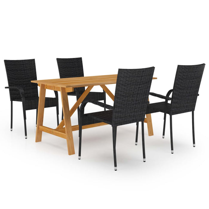 Set mobilier de grădină, 5 piese, negru - WALTI WALTI