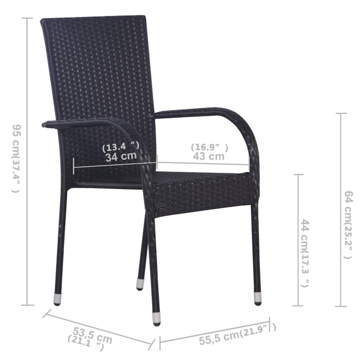 Set mobilier de grădină, 5 piese, negru - WALTI WALTI