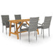 Set mobilier de grădină, 5 piese, gri - WALTI WALTI