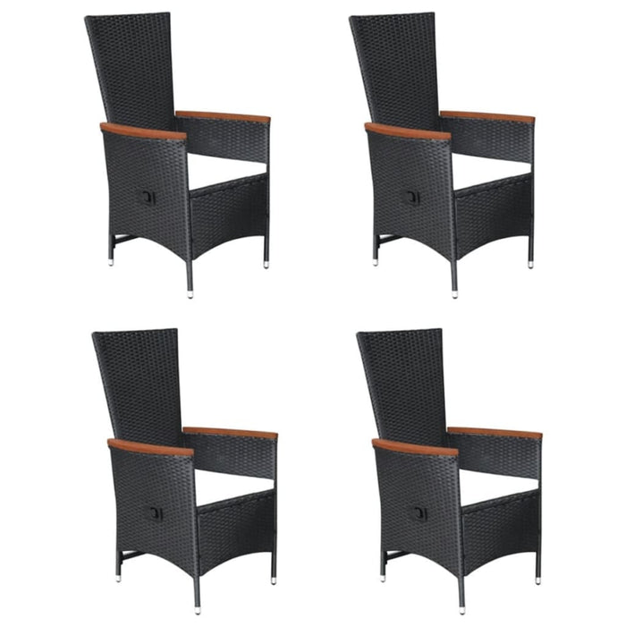 Set de masă pentru grădină, 5 piese, negru WALTI