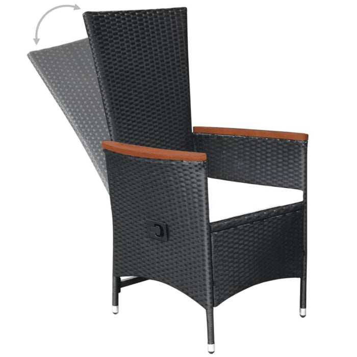 Set de masă pentru grădină, 5 piese, negru WALTI
