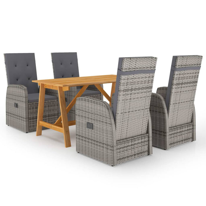 Set de masă pentru grădină, 5 piese, gri WALTI