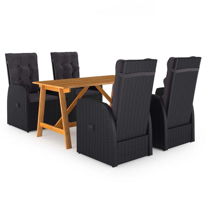 Set de masă pentru grădină, 5 piese, negru - WALTI WALTI