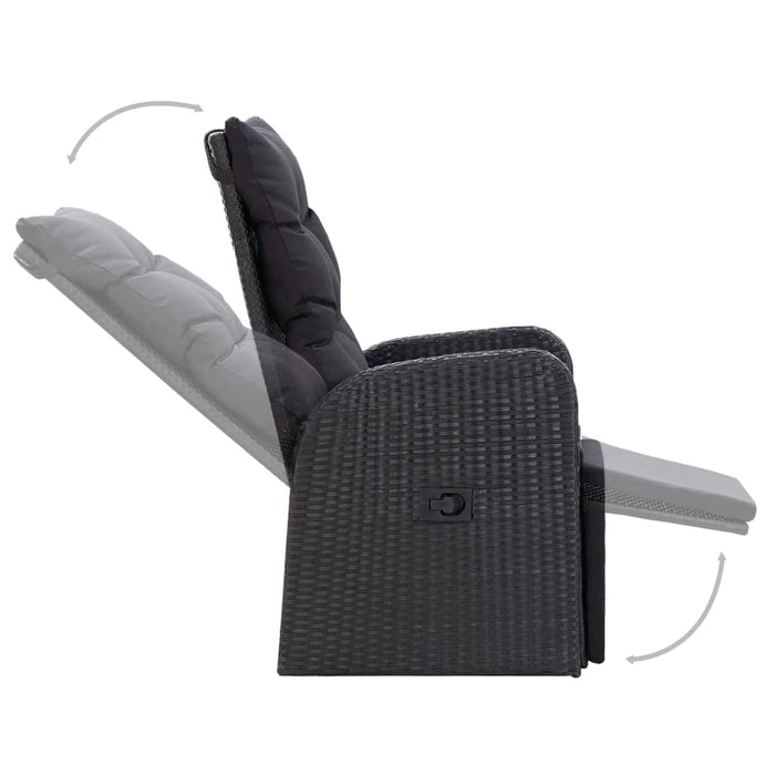Set de masă pentru grădină, 5 piese, negru - WALTI WALTI
