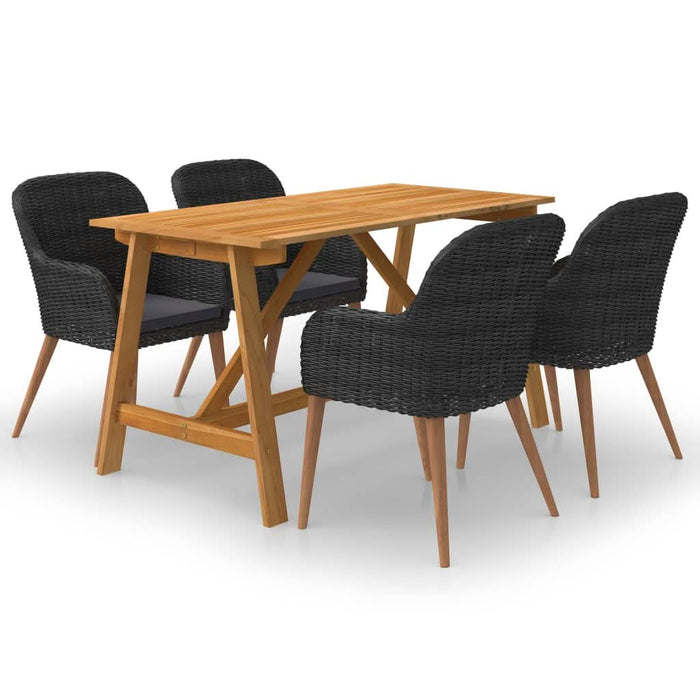 Set mobilier de grădină, 5 piese, negru - WALTI WALTI