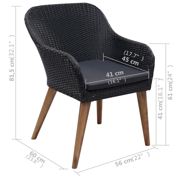 Set mobilier de grădină, 5 piese, negru - WALTI WALTI