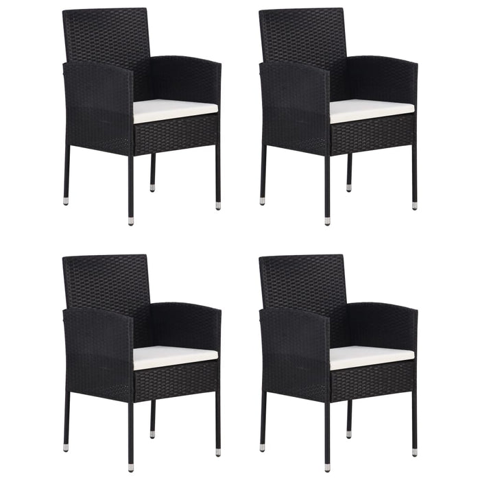 Set de masă pentru grădină, 5 piese, negru WALTI