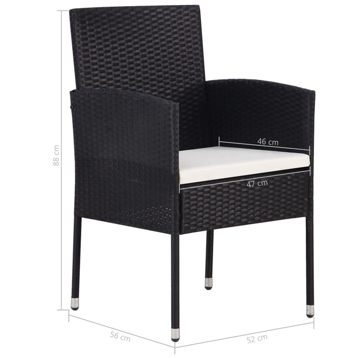 Set de masă pentru grădină, 5 piese, negru WALTI