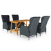 Set mobilier de grădină, 5 piese, gri închis - WALTI WALTI
