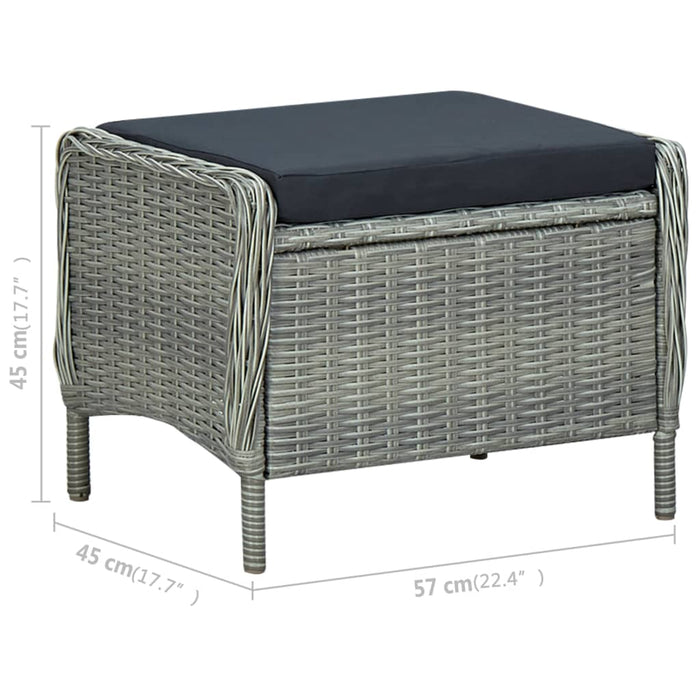 Set de masă pentru grădină, 7 piese, gri deschis WALTI