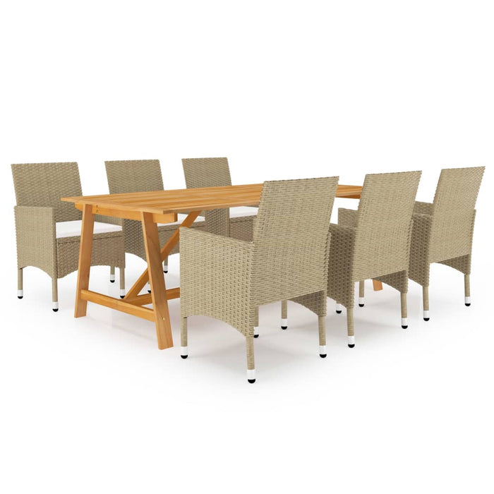 Set mobilier de grădină, 7 piese, bej WALTI