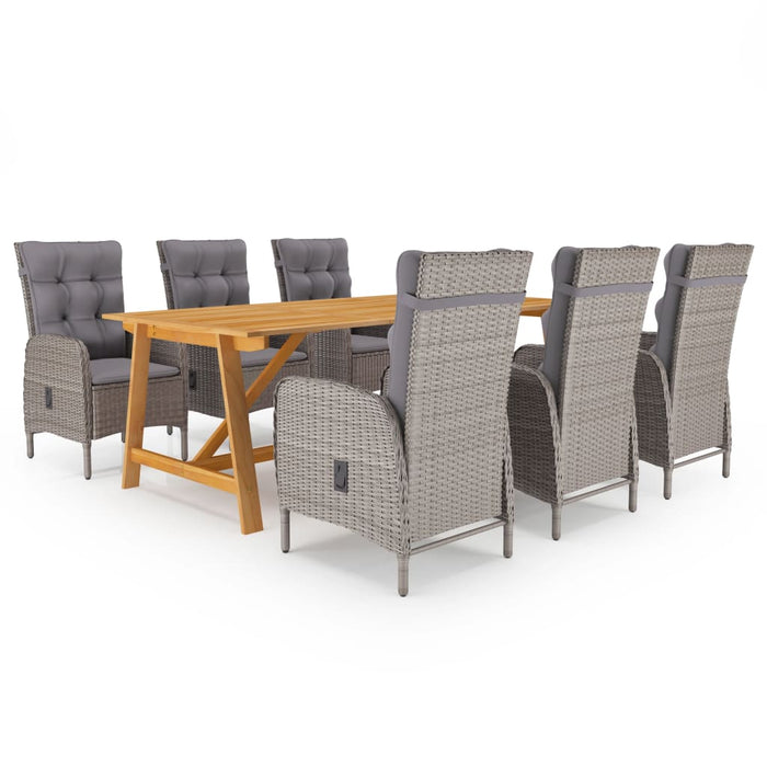 Set mobilier pentru grădină, 7 piese, gri WALTI
