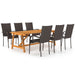 Set mobilier de grădină, 7 piese, maro - WALTI WALTI