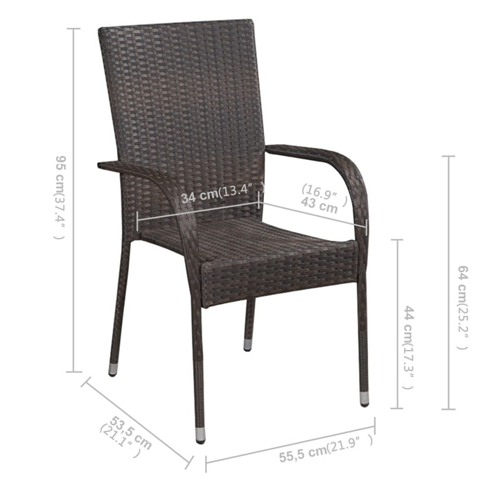 Set mobilier de grădină, 7 piese, maro - WALTI WALTI