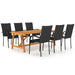 Set mobilier de grădină, 7 piese, negru - WALTI WALTI