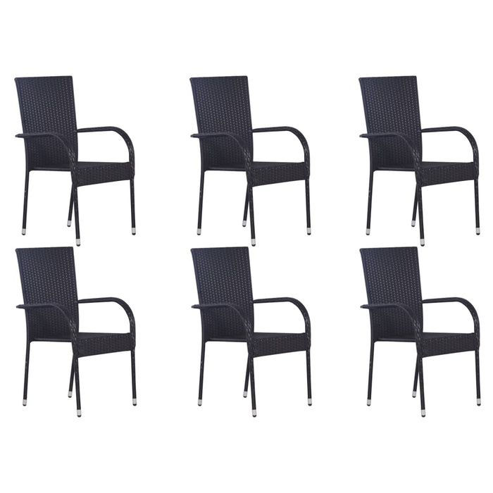 Set mobilier de grădină, 7 piese, negru - WALTI WALTI