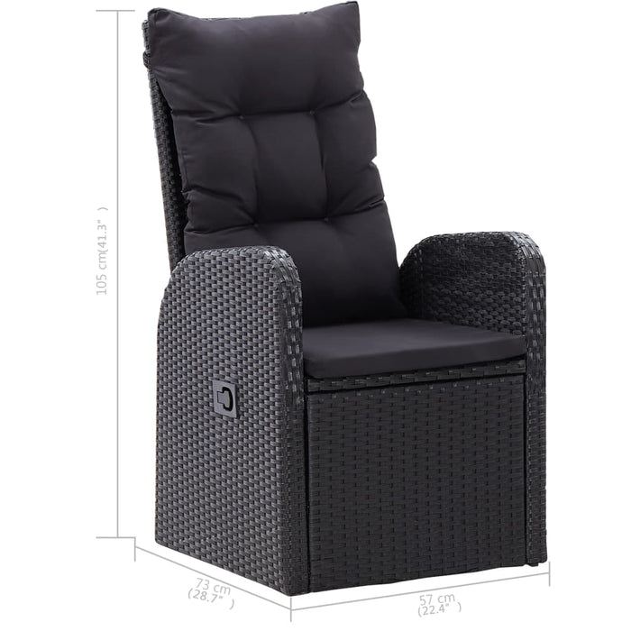 Set de masă pentru grădină, 7 piese, negru - WALTI WALTI