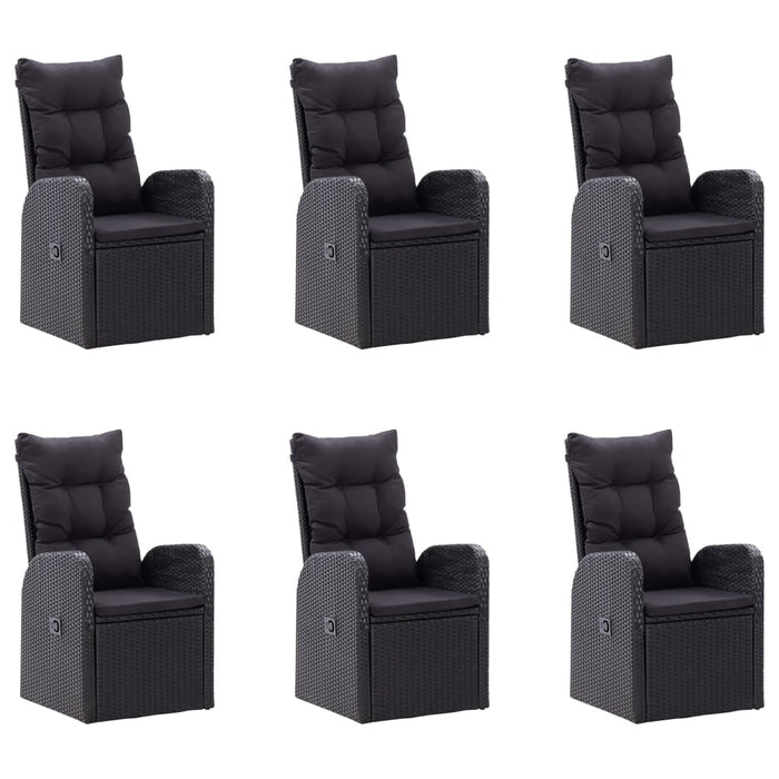 Set de masă pentru grădină, 7 piese, negru - WALTI WALTI