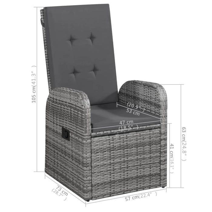 Set mobilier pentru grădină, 7 piese, gri - WALTI WALTI