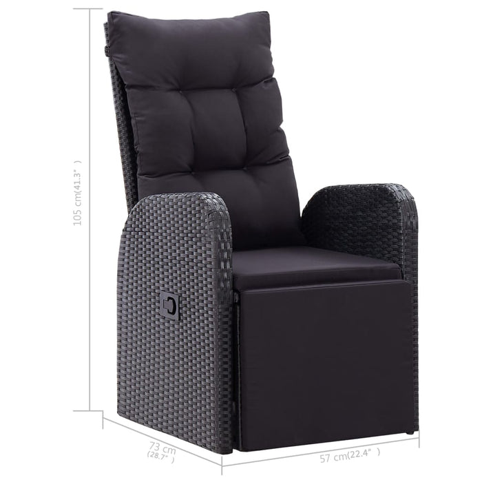 Set mobilier de grădină, 7 piese, negru - WALTI WALTI