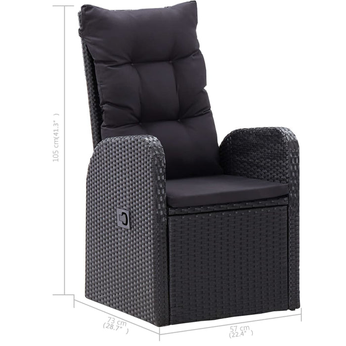 Set mobilier de grădină, 7 piese, negru - WALTI WALTI