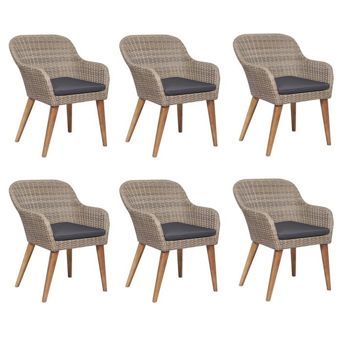 Set mobilier de grădină, 7 piese, maro WALTI