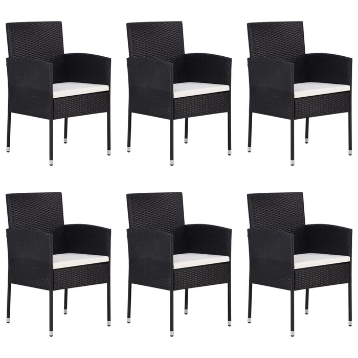 Set mobilier de grădină, 7 piese, negru WALTI