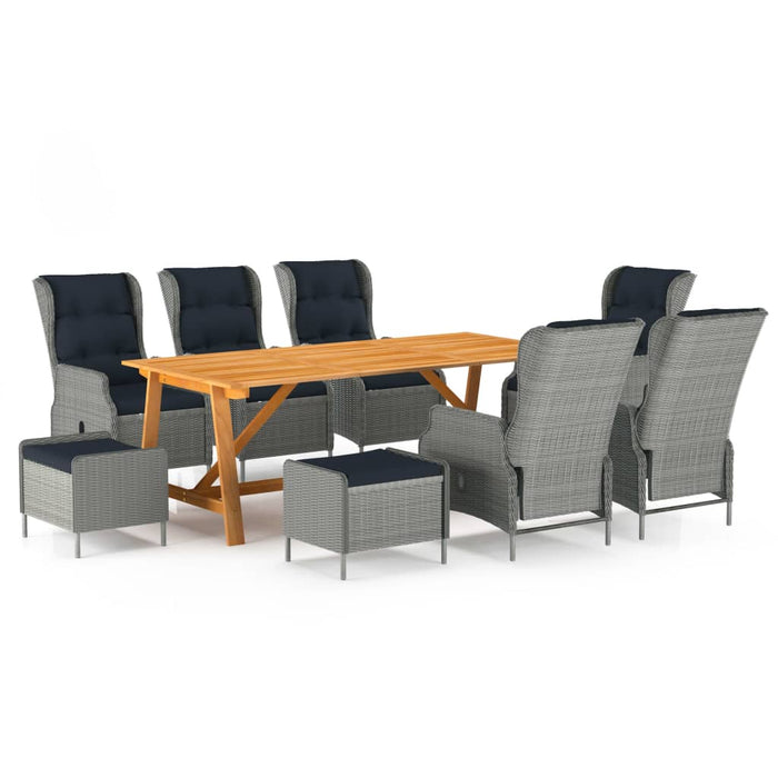 Set mobilier de grădină, 9 piese, gri deschis - WALTI WALTI