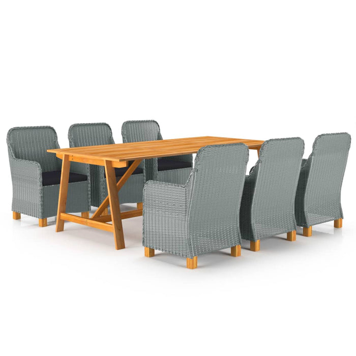 Set mobilier de grădină, 7 piese, gri deschis WALTI