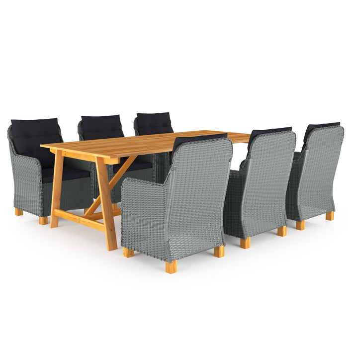 Set mobilier de grădină, 7 piese, gri deschis WALTI