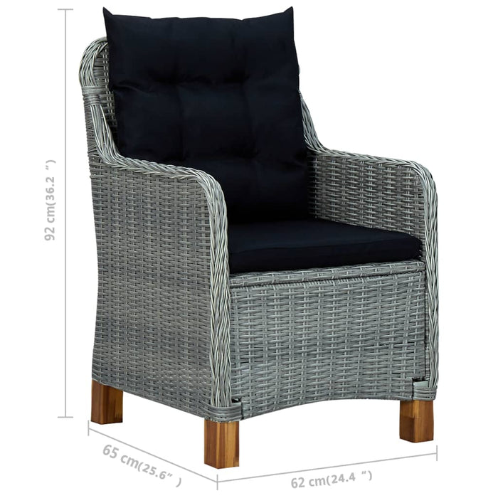 Set mobilier de grădină, 7 piese, gri deschis WALTI