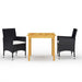 Set mobilier de grădină, 3 piese, negru - WALTI WALTI