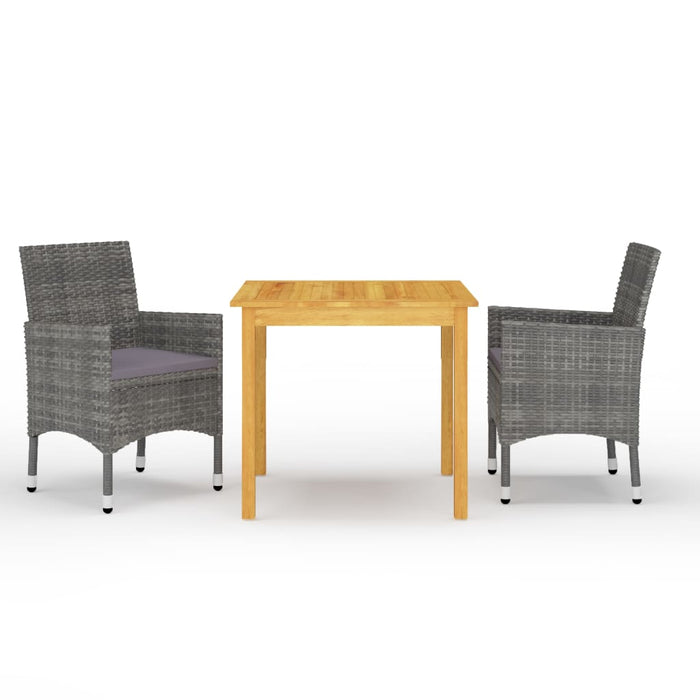 Set mobilier de grădină, 3 piese, gri WALTI
