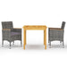 Set mobilier de grădină, 3 piese, gri - WALTI WALTI
