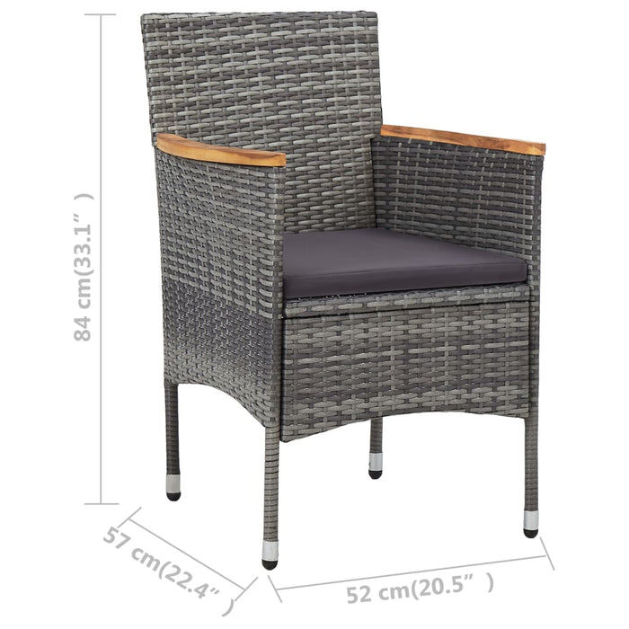 Set mobilier de grădină, 3 piese, gri - WALTI WALTI