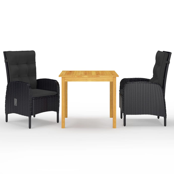 Set mobilier de grădină, 3 piese, negru - WALTI WALTI