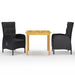 Set mobilier de grădină, 3 piese, negru - WALTI WALTI