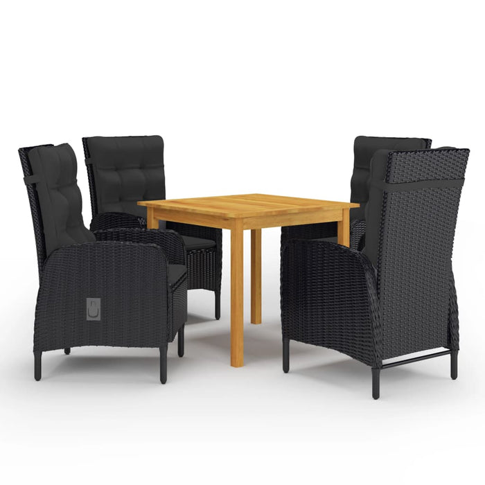Set mobilier de grădină, 5 piese, negru WALTI