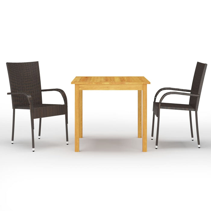 Set mobilier de grădină, 3 piese, maro - WALTI WALTI