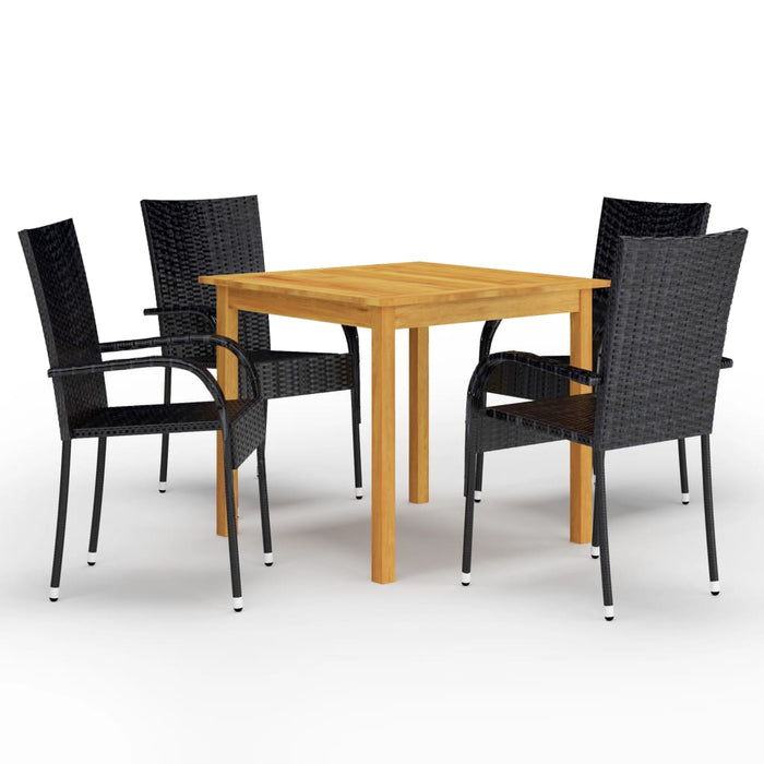Set mobilier de grădină, 5 piese, negru WALTI