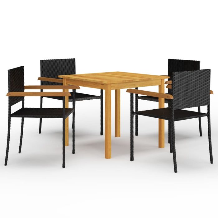 Set de masă pentru grădină, 5 piese, negru - WALTI WALTI
