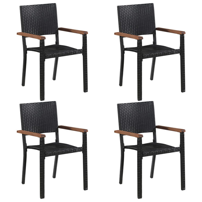 Set de masă pentru grădină, 5 piese, negru - WALTI WALTI