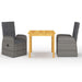 Set mobilier de grădină, 3 piese, gri - WALTI WALTI
