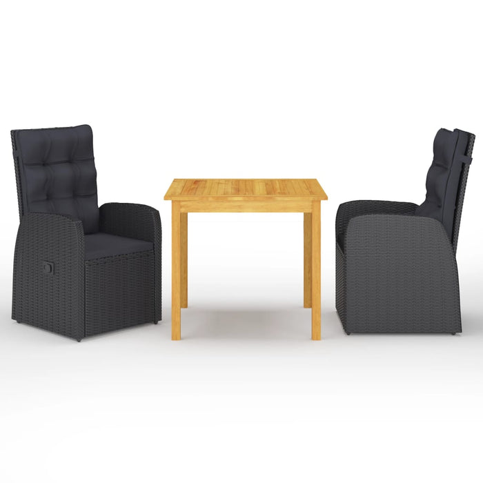 Set mobilier de grădină, 3 piese, negru WALTI