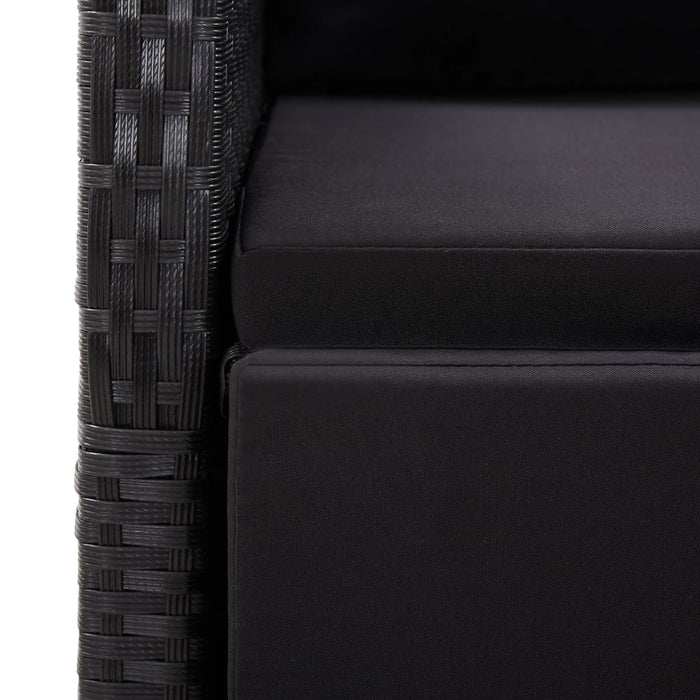 Set mobilier de grădină, 3 piese, negru WALTI