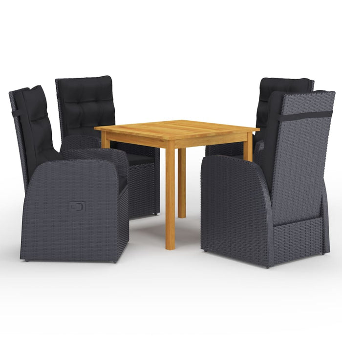 Set de masă pentru grădină, 5 piese, negru - WALTI WALTI