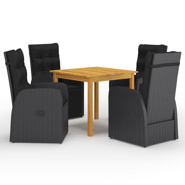 Set de masă pentru grădină, 5 piese, negru - WALTI WALTI