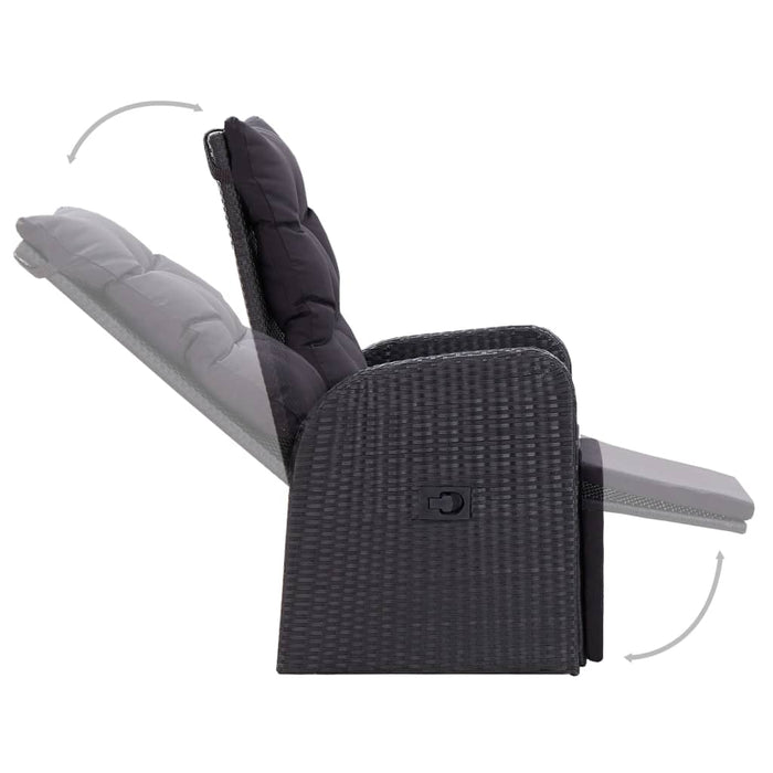 Set de masă pentru grădină, 5 piese, negru - WALTI WALTI