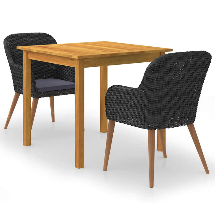 Set mobilier de grădină, 3 piese, negru - WALTI WALTI